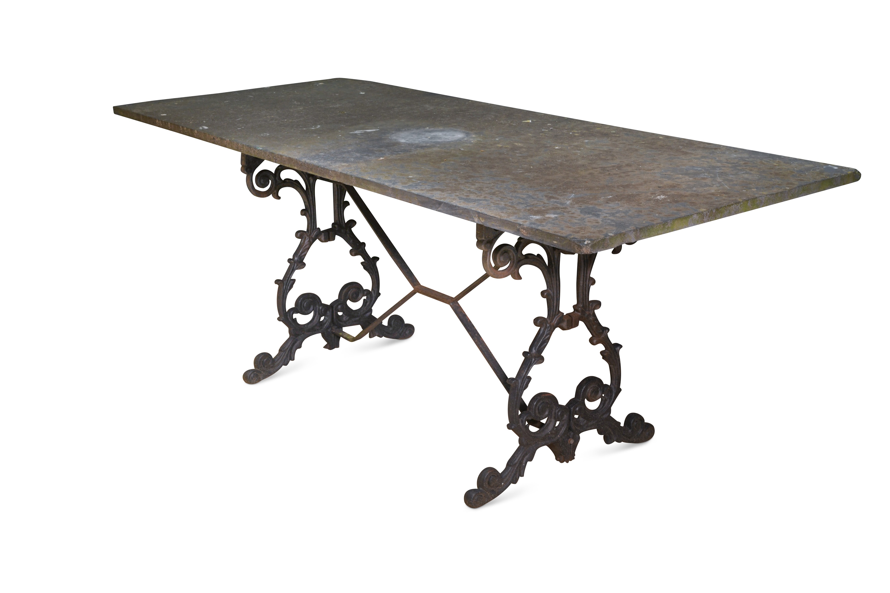 A slatetopped garden table, in Cheffins Fine Art