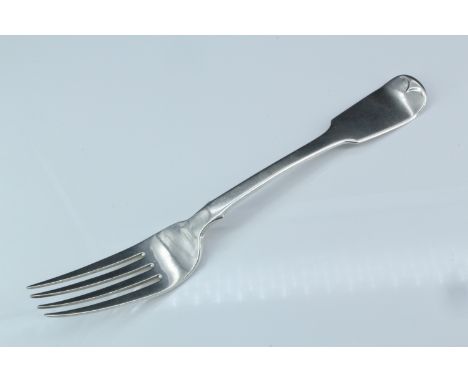 An early 19th Century Irish silver fiddle pattern table fork, Edward Power, Dublin 1832, 82 g, 21.5 cm