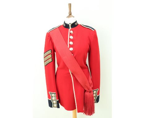 A QEII Grenadier Guards sergeant's dress tunic and sash