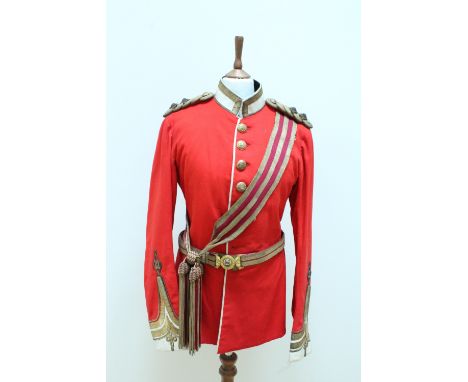 A Victorian Dorsetshire Regiment officer's dress frock with belt and sash