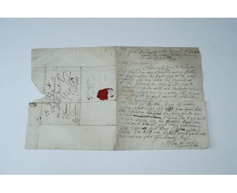 An autograph manuscript letter from John Forbes, 6th Laird of Culloden and officer of Horse Guards, to his father, Lord Presi