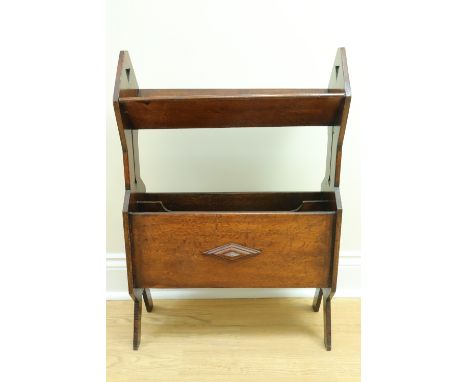 A 1930s oak book trough / Canterbury, 76 cm high
