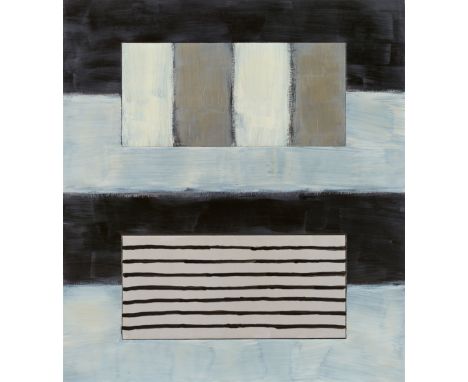 Öl auf Leinwand auf Holz 122 x 109 cm. Rückseitig auf dem Holz signiert, datiert und betitelt 'ARUBA Sean Scully '98 ARUBA' s