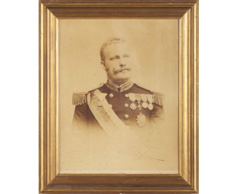 A portrait of King Carlos IPhotograph on paper"Atelier Fillon" by Augusto BoboneAutographed and dated 1898(studio mark cut, s