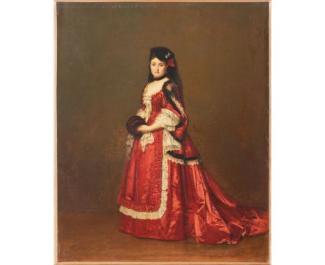 Portrait of a LadyOil on canvasSigned and dated 186955x45 cm
