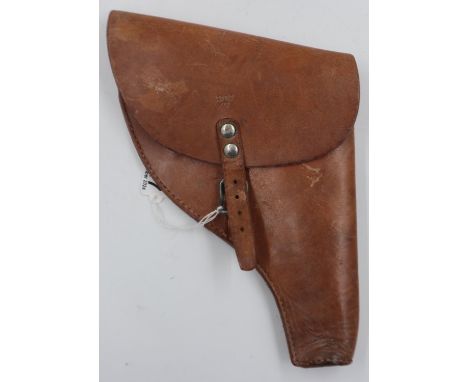 Tan leather revolver holster. UK P&amp;P Group 1 (£16+VAT for the first lot and £2+VAT for subsequent lots) 