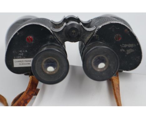 Charles Frank, Glasgow: British military issue 7 x 50 field binoculars, with board arrow marking. UK P&amp;P Group 2 (£20+VAT