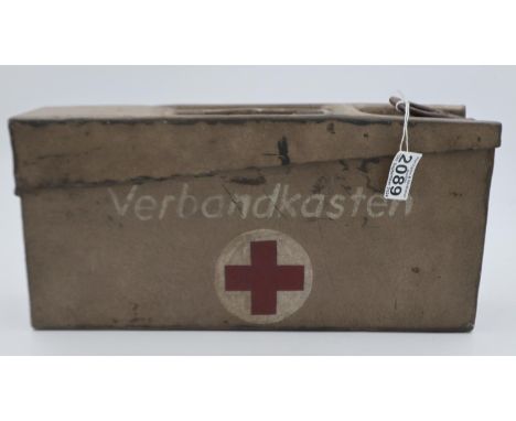 1938 dated German Airborne Troops lightweight ammunition tin, repurposed as a first aid tin. UK P&amp;P Group 2 (£20+VAT for 