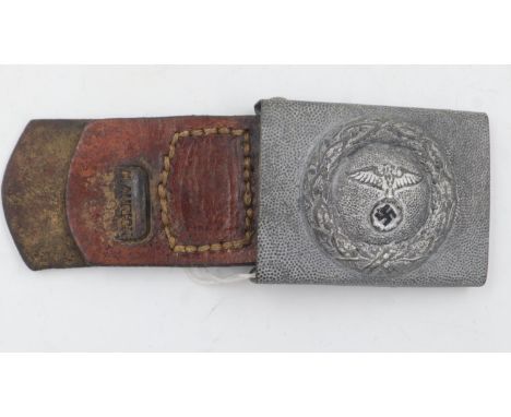 Third Reich Deutscher Luftsports Vebund (German Air Sports Association) belt buckle and tab. UK P&amp;P Group 1 (£16+VAT for 