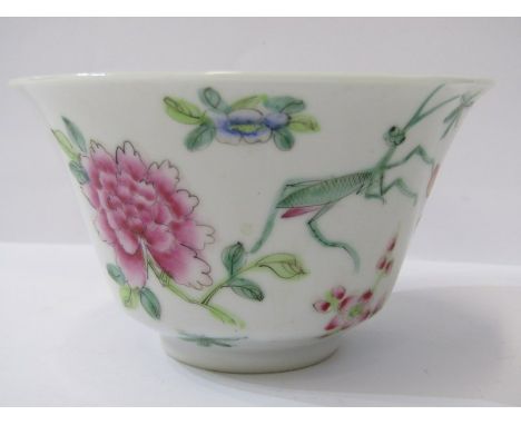 ORIENTAL CERAMICS, famille verte "Grass hopper and Insect" pattern splayed rim rice bowl 
