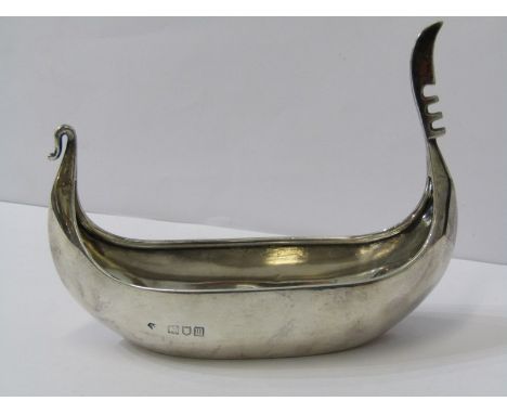 SILVER VIKING SHIP, silver 5" viking style boat, London HM, 1927, 74 grams 