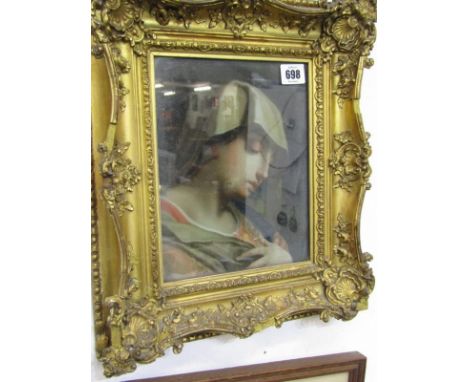 CONTINENTAL SCHOOL, pastel "Portrait of Madonna", in ornate gilt frame, 9" x 7" 