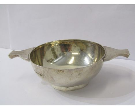 SILVER QUAICHE DISH, Art Deco silver quaiche dish, 7" width, London HM, 1934, retailled by A &amp; J Smith of Aberdeen, 214 g