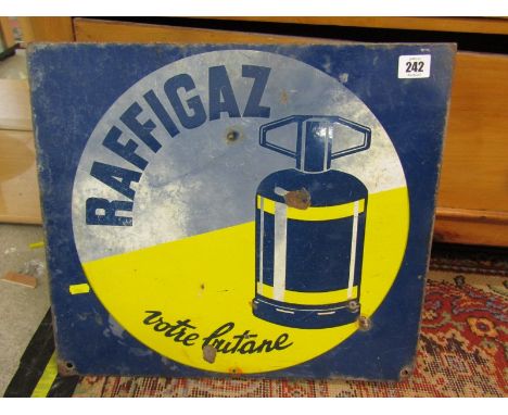 ADVERTISING, French enamel advertising sign "Raffigaz Votre Butane", 16" height 