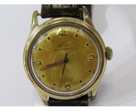 GENTLEMAN'S CITADEL AUTOMATIC WRIST WATCH, 17 ruby inca bloc on leather strap, movement appears in working condition 