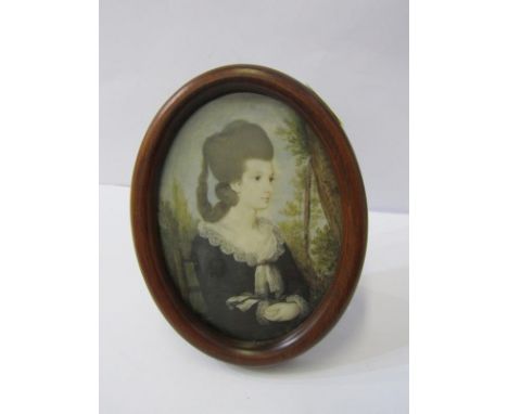 PORTRAIT MINIATURE, oil on oval ivory panel "Portrait of Margaret Forbes nee Gordon (Wife of James Forbes of Seaton Park, Abe