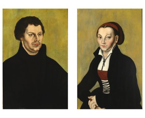 Lucas Cranach der ÄltereKronach 1472 - 1553 Weimar, UmkreisPortraits von Martin Luther und Katharina von Bora16. JahrhundertÖ