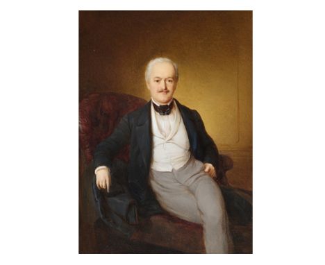 Unbekannter MalerPortrait eines AdeligenMitte 19. JahrhundertÖl auf Platte22 x 16 cm, mit Rahmen 32 x 26 cmRückseitig bezeich