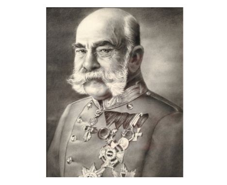 Portrait des Kaiser Franz JosephPastellkreide auf Karton35 x 27,5 cm, mit Rahmen 39 x 46,5 cm
