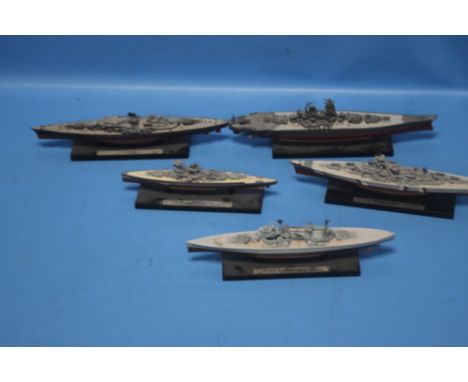 SEVEN "ATLAS COLLECTIONS" MODEL WAR SHIPS to include Admiral Graf Spee, HMS Hood etc (3 boxed) (7)