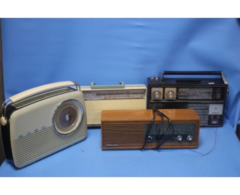 FOUR VINTAGE RADIOS INCLUDING BUSH, GEC, MURPHY ETC.