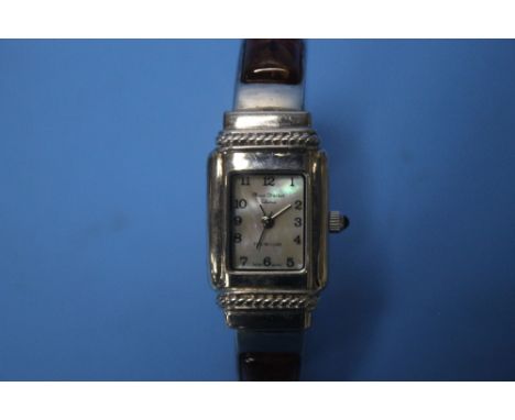 A BOXED STERLING SILVER MARCEL DRUCKER WRIST WATCH
