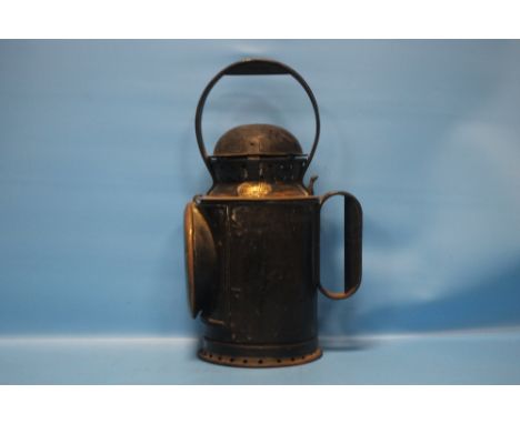 A "WRIGHTS PATENT" 3 ASPECT LAMP with black painted body with brass tag maker's mark