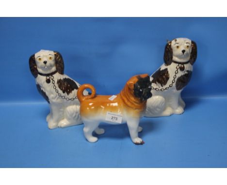 THREE CERAMIC DOG FIGURES