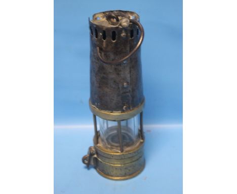 A VINTAGE MINERS LAMP MANUFACTURED BY RICHARD JOHNSON AND RALPH M. MORRISON &amp; CO. OF MANCHESTER AND LIVERPOOL, PATENTED D