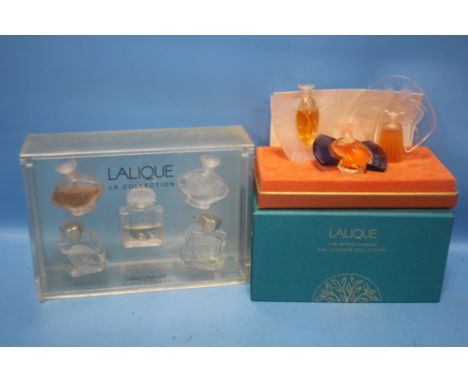TWO BOXES OF VINTAGE LALIQUE PERFUME, LA COLLECTION  &amp; LES FLACONS