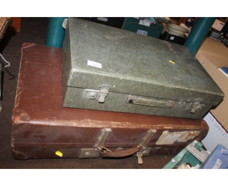 TWO VINTAGE SUITCASES