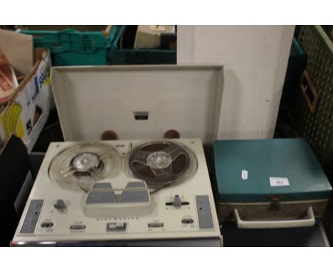 A FIDELITY REEL TO REEL TAPE RECORDER TOGETHER WITH FIDELITY TRANSISTOR RADIO