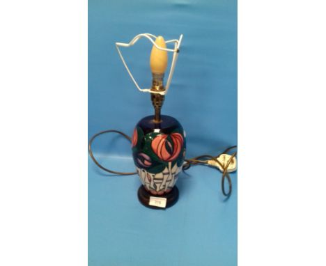 A MOORCROFT LAMP 'MACKINTOSH' PATTERN