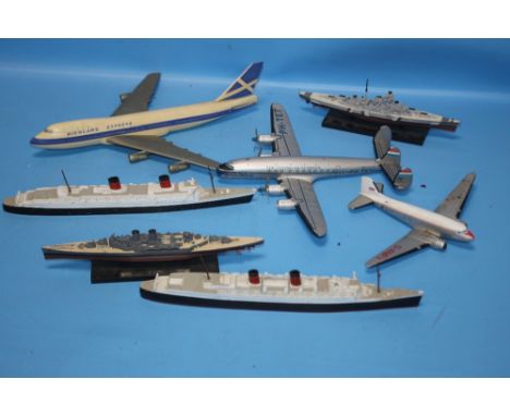 A VINTAGE CORGI LOCKHEED CONSTELATION AEROPLANE, WITH KLM DECALS, together with a Corgi Douglas Dakota, and other planes and 