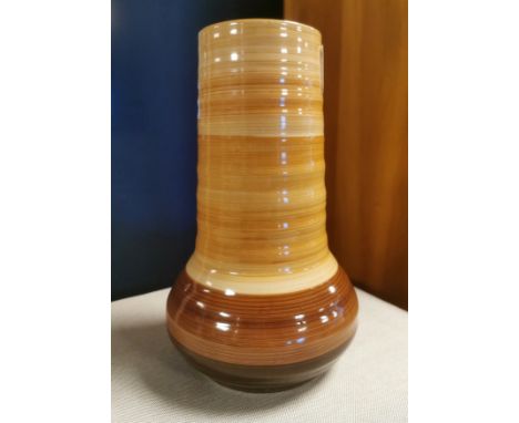 Vintage Shelley Brown Harmony Banded Vases - 20cm high