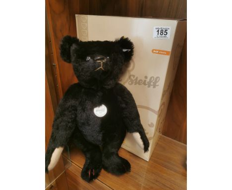 Boxed Steiff Limited Edition Black Mohair Teddy Bear Toy 1907 Replica