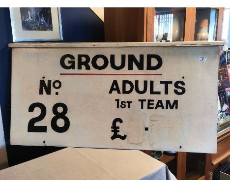 1960's Huddersfield FC Football Entry Gate Sign - 126x62cm