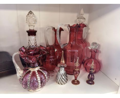 Collection of Vintage Cranberry Glass Pieces