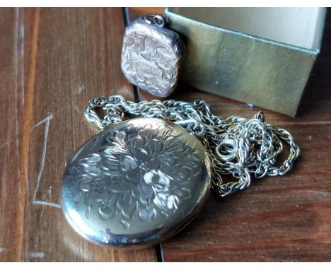 9ct Gold Locket Pendant &amp; 9ct Chain (16g) + a Rolled Gold Locket 