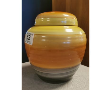 Vintage Shelley Art-Deco Harmony Band Lidded Ginger Jar - 17cm high