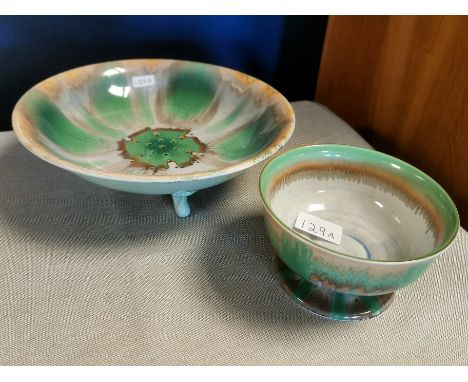 Pair of Vintage Green Shelley Dripware Bowls