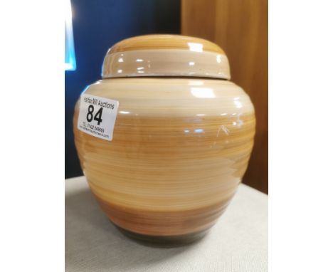 Vintage Shelley Art-Deco Harmony Band Lidded Ginger Jar - 17cm high