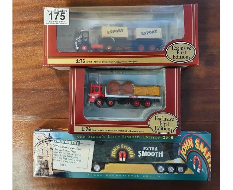 A Collection of 3 Diecast toy model lorries(2 Gilbow Exclusive First Editions, 1 Lledo John Smith limited edition)  [boxed]