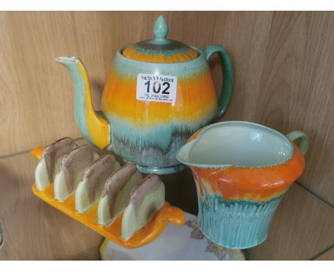 1930's Art-Deco Shelley Dripware Tea, Teapot &amp; Breakfast Set