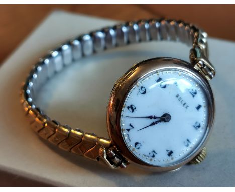 Vintage Swiss Rolex Ladies Gold Bracelet Watch (w/SS plated strap)