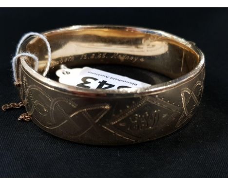 9 CARAT GOLD FILLED BANGLE (METAL CORE) 