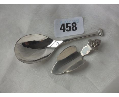 Nail top caddy spoon, B'ham 1933 by WHH, also another  