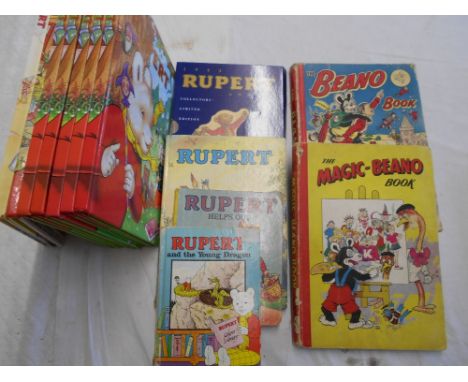 The Magic Beano Book (1949) plus Beano Annual 1953  plus 11 Rupert Annuals &amp; books, incl. duplicates (13)  