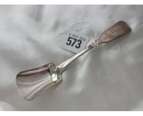Irish fiddle pattern long handle caddy scoop, Dublin  1826 by WC 20g.       