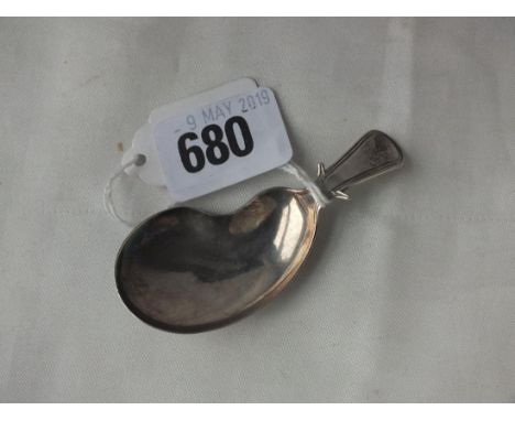 Georgian caddy spoon with kidney shaped bowl,    B'ham 1810 by C &amp; B      